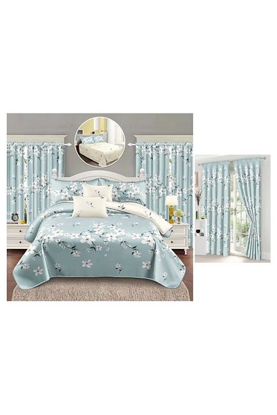 CHIRASO CHIRASO Bedding Set, 8 Pieces with Drapery, 230x240 Sheet, Duvet Cover and 4 Pillowcases