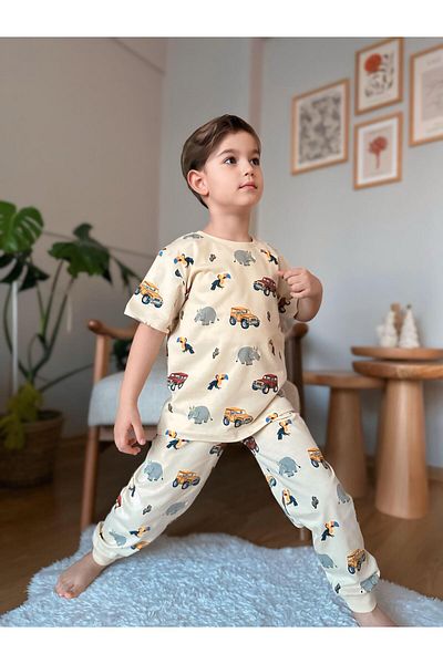 FYONCH Short Sleeve Printed Pajama Set