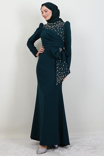 GİYZAMİLA Sapphire Hijab Dress Emerald