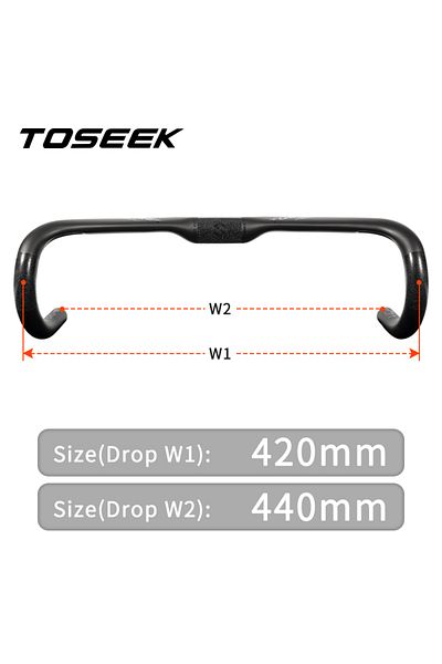 Choice 440mm TOSEEK ZXB-TWO Bike Carbon Road Handlebar 400/420/440mm UD Matt Internal Routing Road Bicycle