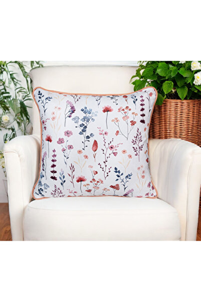 ASDİVA Husă de pernă decorativă cu model de flori cu tematică de grădină impr...