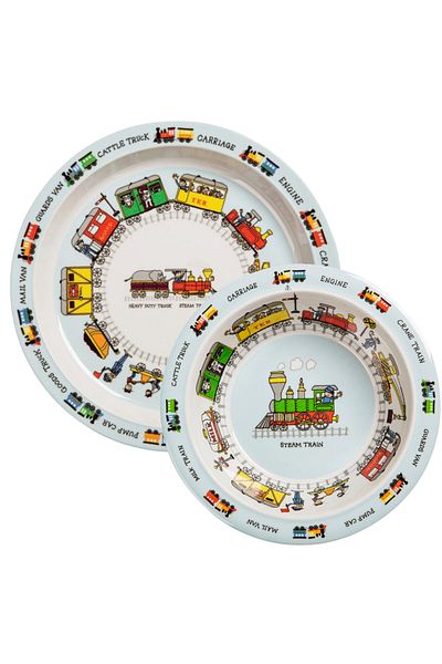 Tyrrell Katz Melamine Food Plate - Food Bowl // Trains