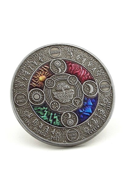 Solfera YGG Drasil Hayat Ağacı Ayın ve Güneşin Evreleri Coin Metal Hatıra Parası CP046
