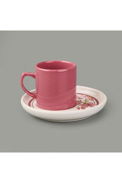 ASPARTAM Kitchen Flowery Nordic 4 Piece Coffee Cup - Plum / White - 110 ml