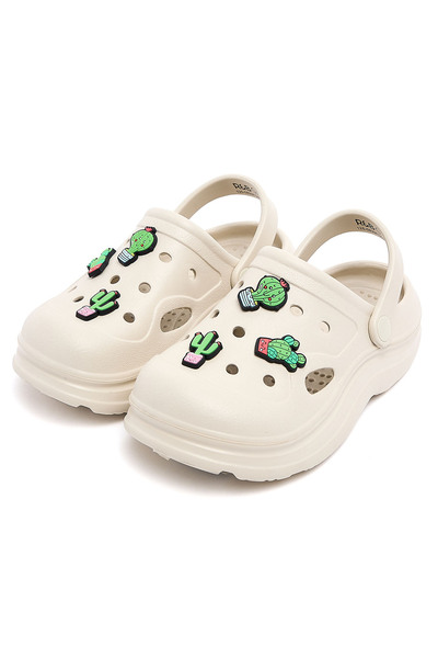 R&B Beige Jibbitz Slingback Clogs