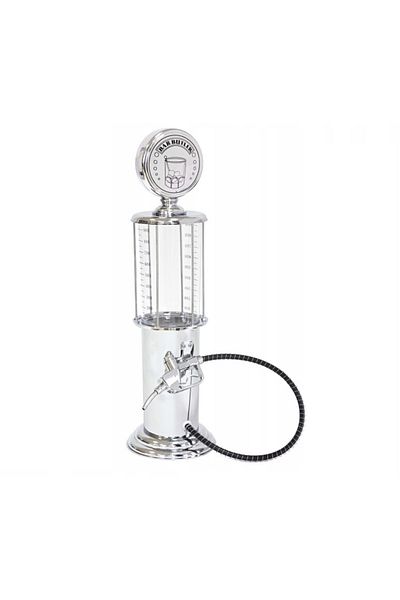 OEM Gas Pump Shaped Beverage Dispenser, Ideal For Juice Or Beer, 950 Ml, 48 Cm, Silver