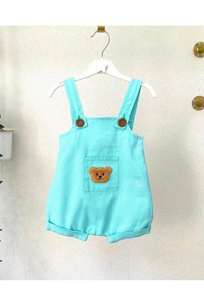 Purenestore Teddy Bear Punch Pocketed Baby Girl Boy Children's Salopet