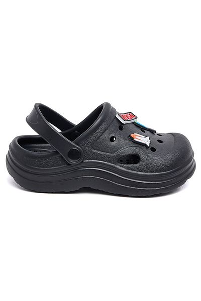 R&B Black Jibbitz Slingback Clogs
