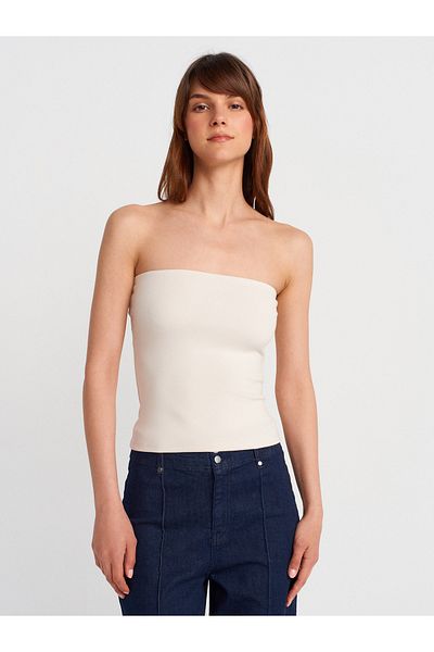 Dilvin 21103 Strapless Top-Light Beige