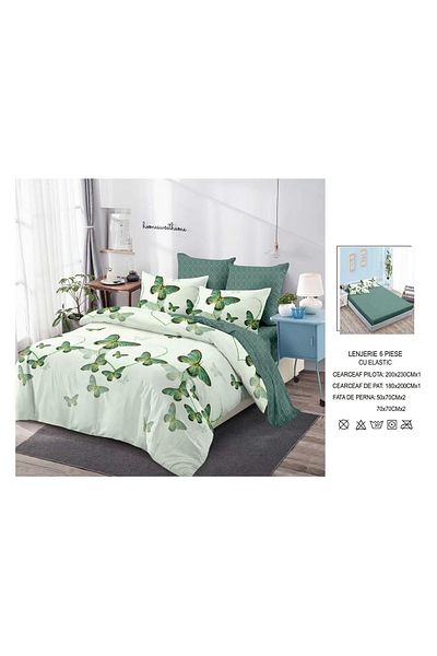 CHIRASO CHIRASO Finet Bedding Set, 6 Pieces, 2 Persons, Sheet 180x200, Duvet Cover 200x230, 4 Pillowcases, Print