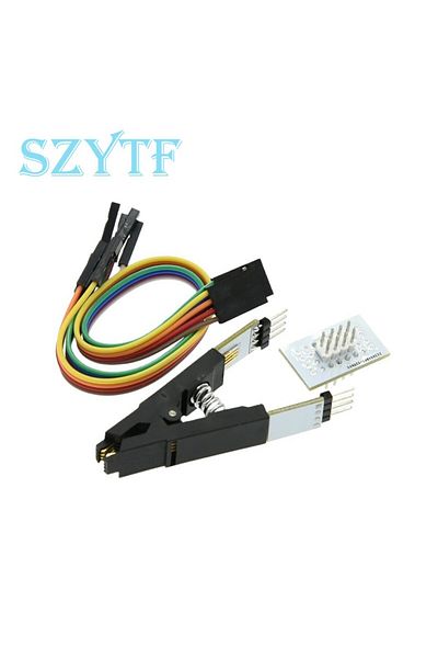 SZYTF SOP8 1PCS CH341A 24 25 Series EEPROM Flash BIOS USB Programmer Module + SOIC8 SOP8 Test Clip For EEP