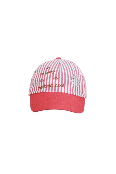 Intisimo Baby Hat, Stripes, Cotton, Red, 46 cm