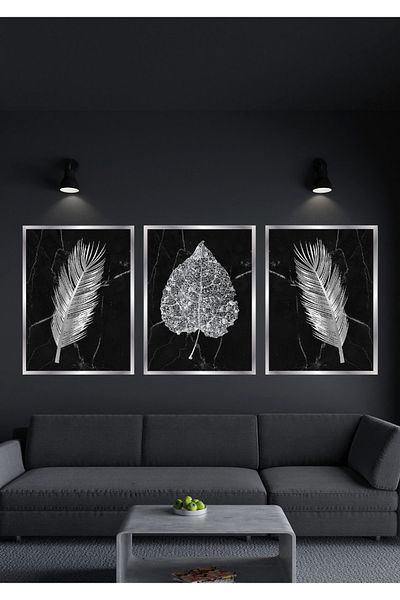 NT Handmade Plexiglass Framed Wooden Leaves Wall Decoration Table Set for Living Room Living Bedroom Kitchen Entrance