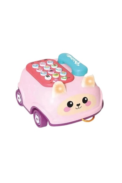 rexa لعبة سيارة هاتف أرنب ألغاز - لعبة تفاعلية سهلة السحب للأطفال الصغار، أزر...