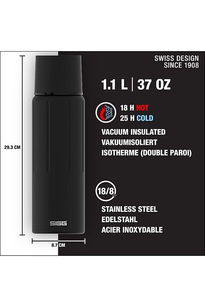SIGG Hot & Cold Thermo Flask Gemstone IBT Obsidian 1.1 L