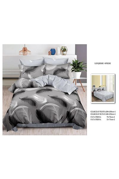 CHIRASO CHIRASO Finet Bedding Set, 6 Pieces, 2 Persons, Sheet 240x250, Quilt 200x230, 4 Pillowcases, Print