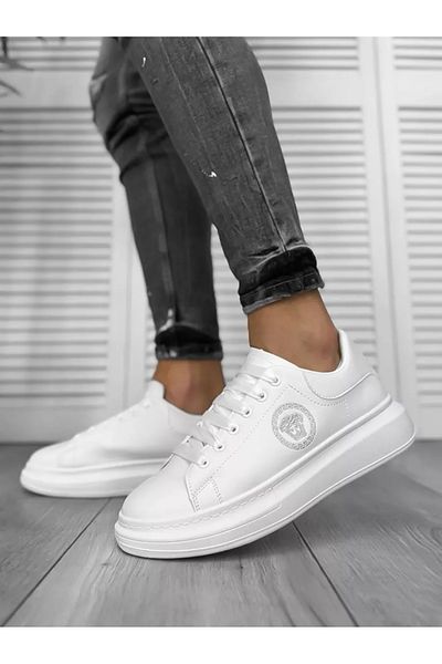 dehaine Men's sneakers. VSC White, fashion, casual, high sole