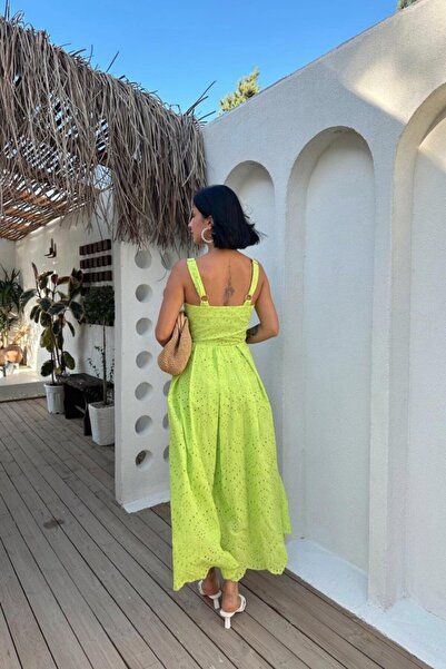 DEAG Equri Oil Green Brode Dress with Strap Apparatus