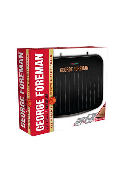 George Foreman Gratar electric George Foreman Fit Copper Medium 25811-56, 1630 W, Incalzire rapida, Negru/Cupru