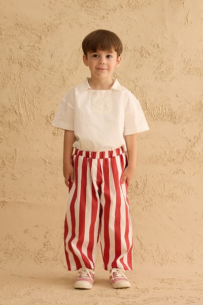 Fahhar Kids Striped Bomb Pants Red