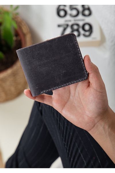 Niki Leather Valerin Classic Handmade Gray Real Leather Wallet