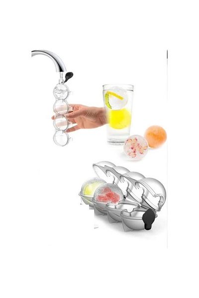 STOREMAX Svticaret 4 Compartment Sphere Ice Ball Mold - Round Ice Ball Mhm 1053513