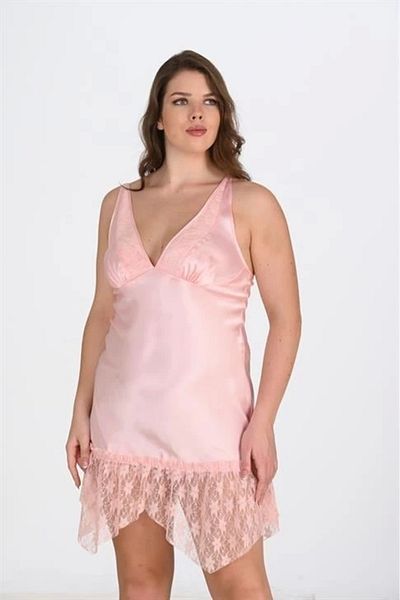 PRATİKOBA Large Size Salmon Nightgown 2112