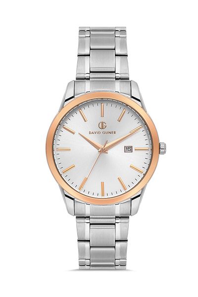 DAVID GUNER Rose White Coated White Dial Men's Watch Dg-8754Ga-E1