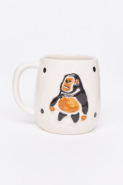 Loomart Handmade Ceramic Mug with 3D Gorilla Figure 400 ml