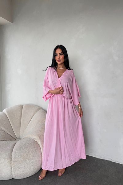 LİLA İSTANBUL Double Breasted Collar Bat Sleeve Oversize Summer Dress
