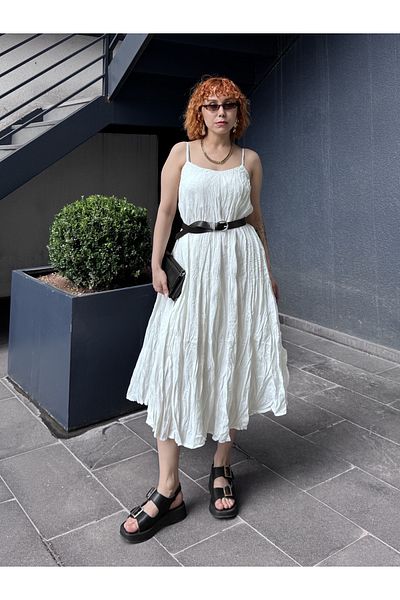 Bak'ap Rochie lungă de vară din țesătură premium încrețită