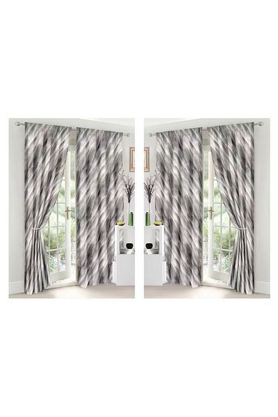 chiraso CHIRASO Finet Bedding Set, 8 Pieces with 2 Curtains, Fitted Sheet 180x200, Duvet Cover 200x230, 4 Pillowcases