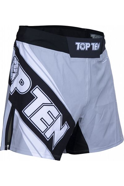 Top Ten "Fight Team" MMA Shorts, Top Ten, Grey, XL