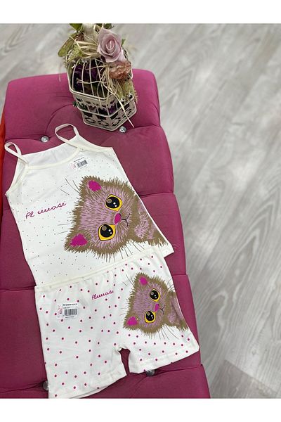 AKPINAR YILDIZ Girl's Printed Tank Top Boxer Set
