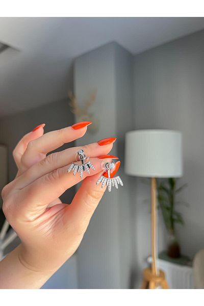 shop Silver Nova Earrings with Zircon Stone