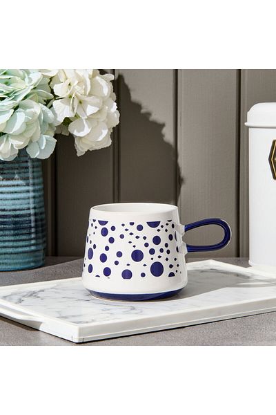 MATMEL Kitchen Polka Dot Mug - Navy Blue / White - 390 ml