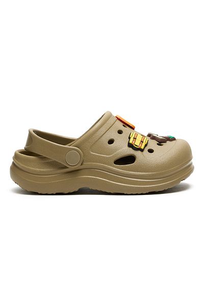 R&B Brown Jibbitz Slingback Clogs