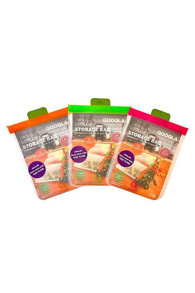 QOOQLA Washable Food Storage Bag - Large Size (19X25Cm)