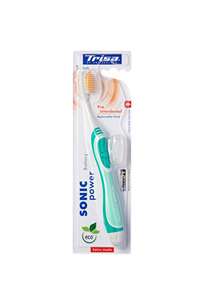 Trisa Sonic Power Battery Prointerdental S Electric Toothbrush, 8000 Vib./min...