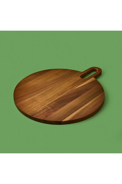 MİEN لوح تقطيع دائري من مين أكاسيا - بني - 43 سم