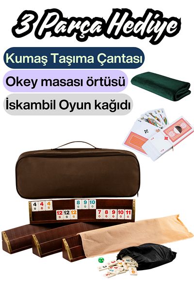 Comprox Eser Oval Okey Set, Natural Wooden Okey Set (101 Okey Game Set) 1St Classroom Massive Gifted