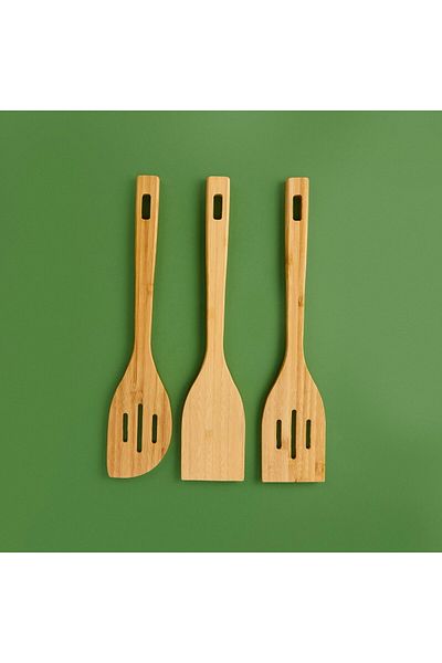 MATMEL Bamboo Spatula Set of 3 - Cream
