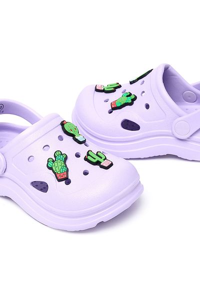 R&B Purple Jibbitz Slingback Clogs