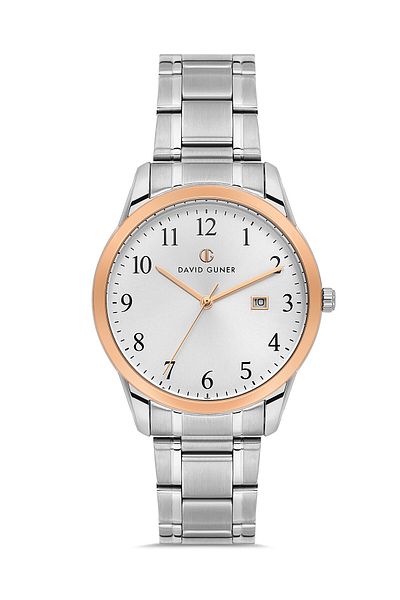 DAVID GUNER Rose White Coated White Dial Men's Watch Dg-8778Ga-E1