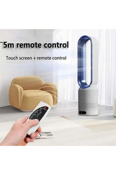FOXMAG24 Electric fan, bladeless, with 8 speeds, remote control, dimensions 58x14.5 cm, white