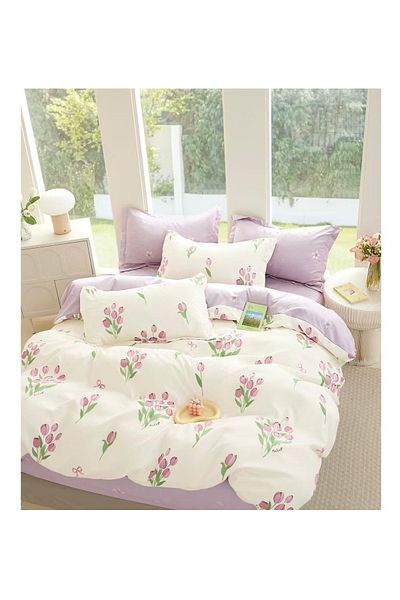 CHIRASO CHIRASO Finet Bedding Set, 6 Pieces, 2 Persons, Sheet 230x240, Quilt 200x230, 4 Pillowcases, Print