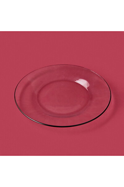 Rakle Pure Siyah Rimli 4'lü Pasta Tabak Seti - Şeffaf / Siyah - 19 cm