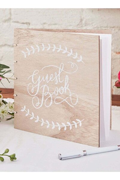 Ginger Ray Wooden Guest Book for Weddings, Events, and Special Occasions