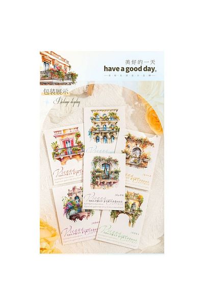 İthal O15-10 Pcs Flower Balcony Pet Sticker - Number : 4