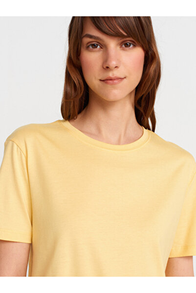 Dilvin 31791 Μπλουζάκι Crew Neck-Κίτρινο